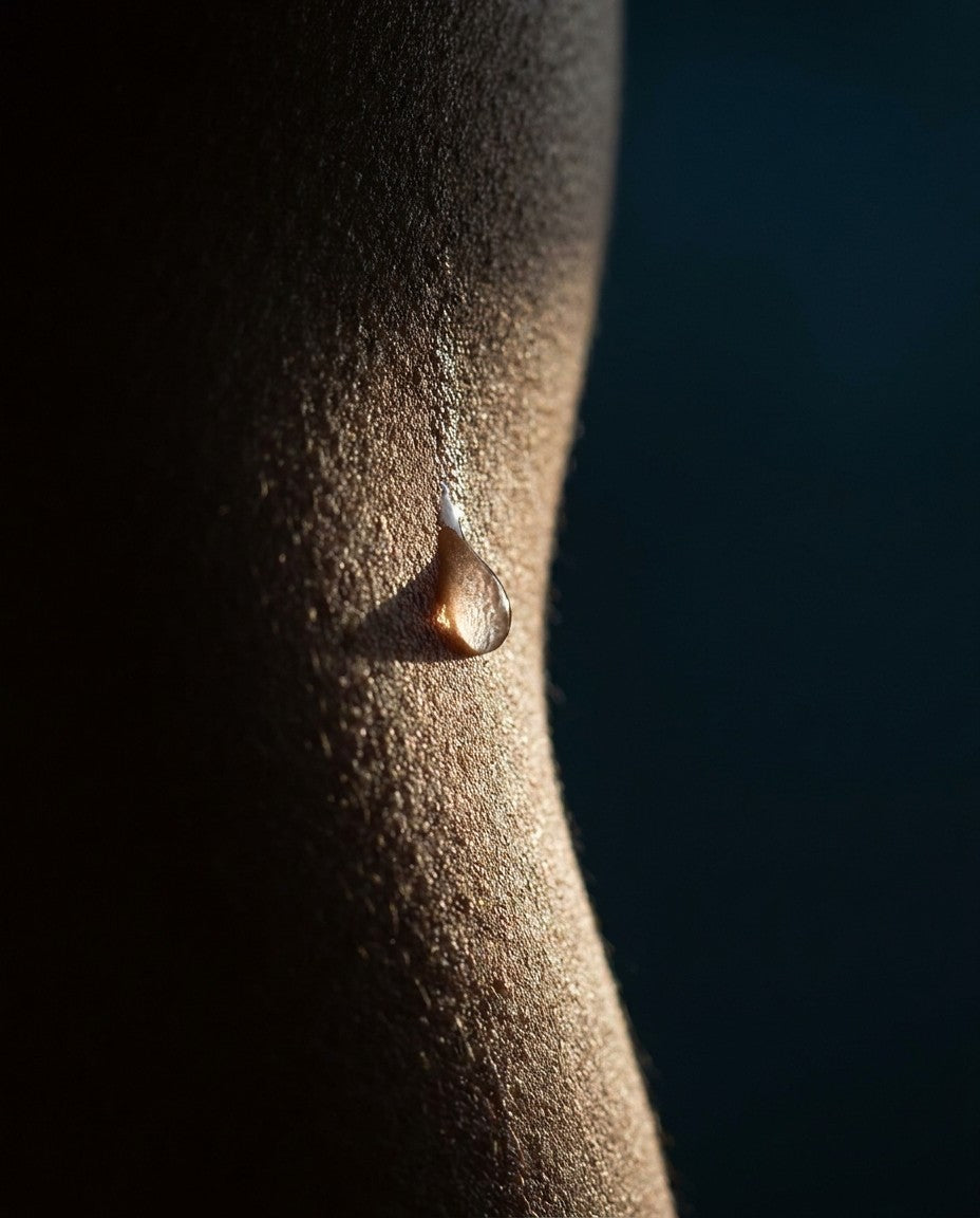 A bead of sweat on skin